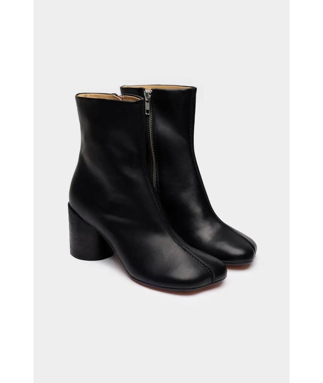 MM6 MAISON MARGIELA Черные кожаные ботильоны, фото 3