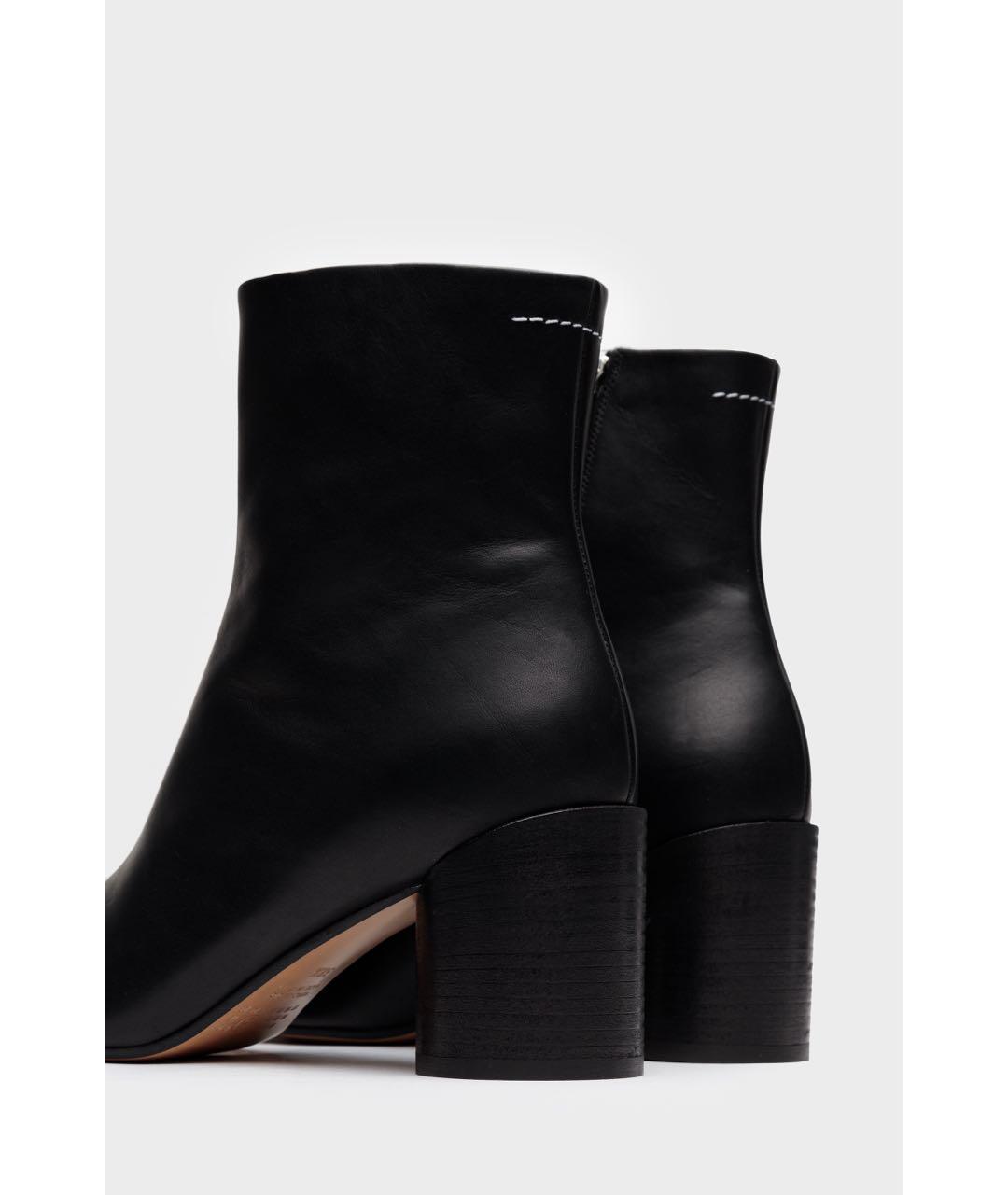 MM6 MAISON MARGIELA Черные кожаные ботильоны, фото 4