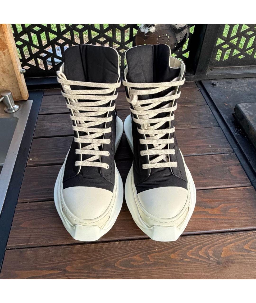 RICK OWENS DRKSHDW Черные синтетические высокие кроссовки / кеды, фото 2