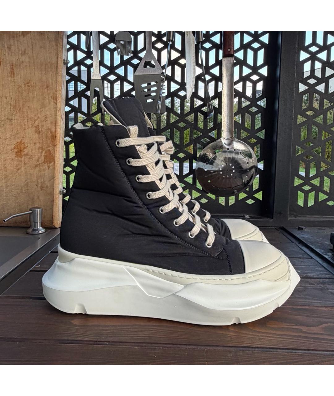 RICK OWENS DRKSHDW Черные синтетические высокие кроссовки / кеды, фото 8