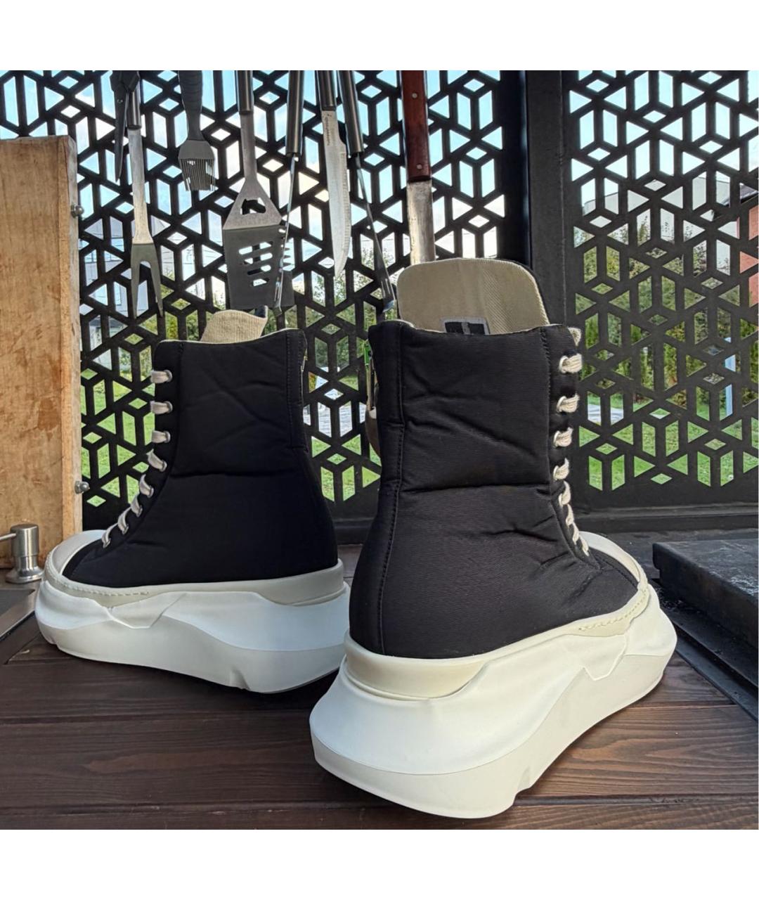 RICK OWENS DRKSHDW Черные синтетические высокие кроссовки / кеды, фото 3