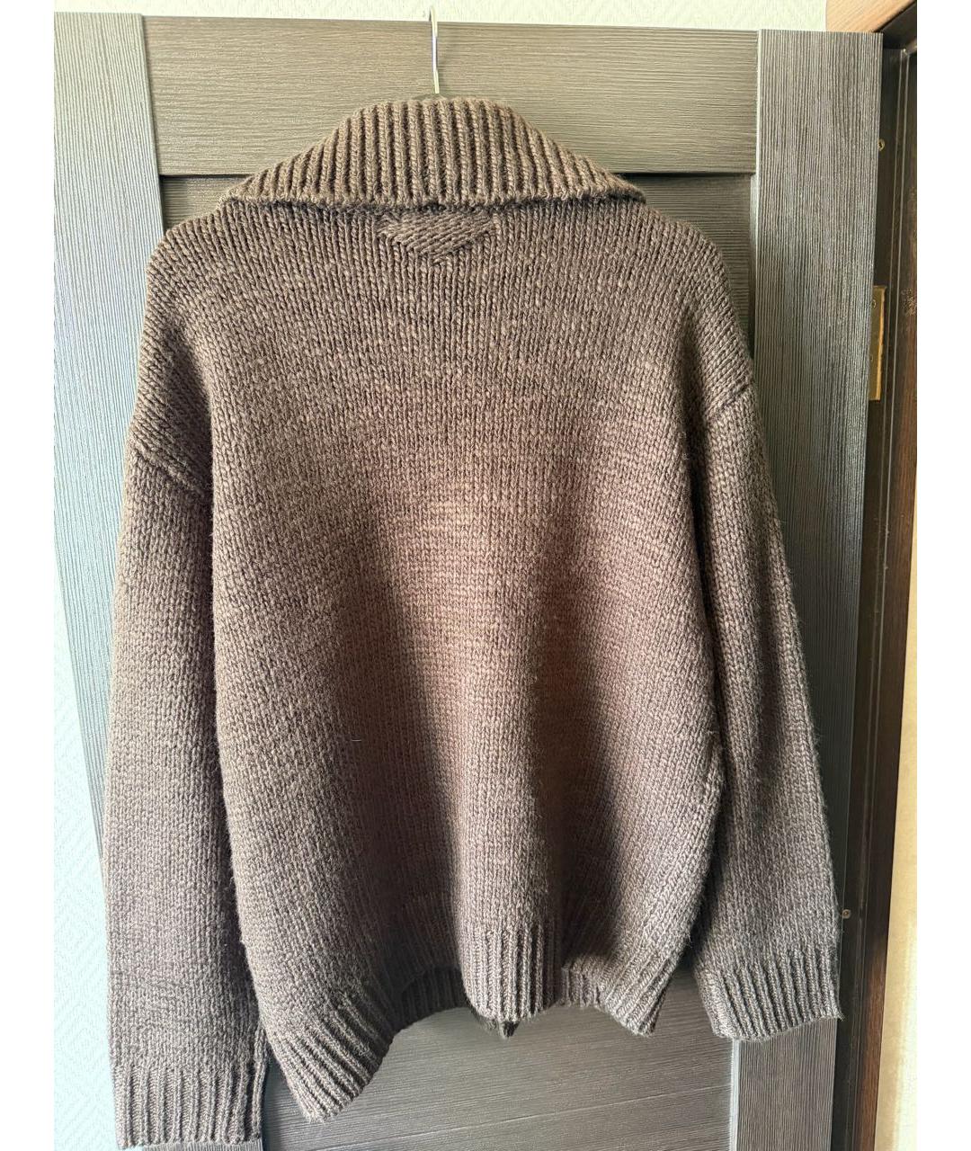BOTTEGA VENETA Коричневый шерстяной кардиган, фото 2