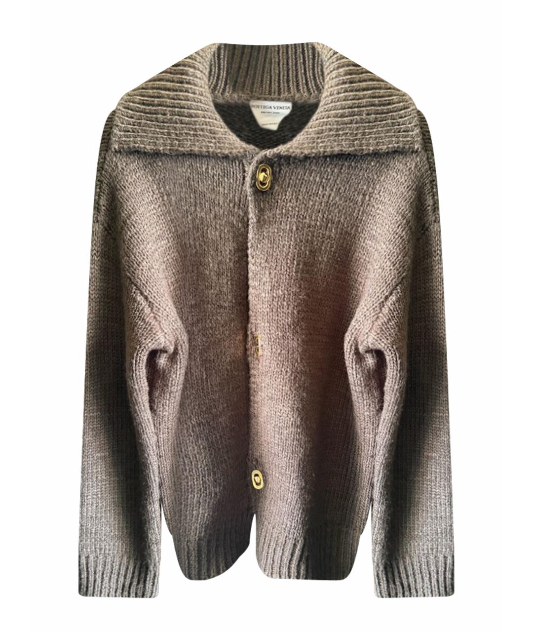 BOTTEGA VENETA Коричневый шерстяной кардиган, фото 1