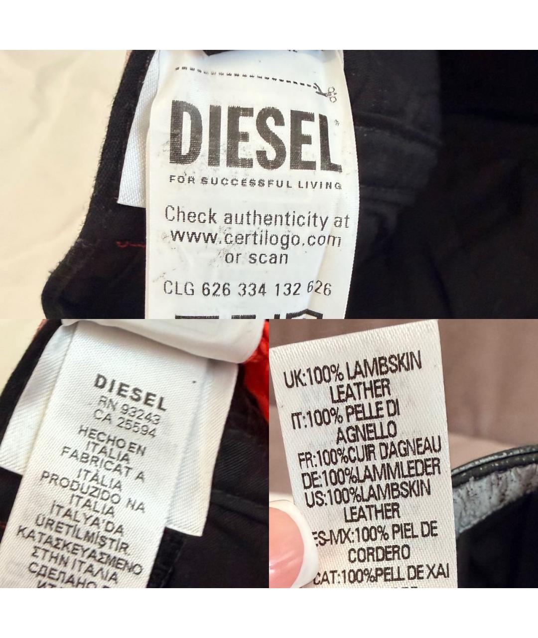 DIESEL Черная кожаная кепка/бейсболка, фото 5