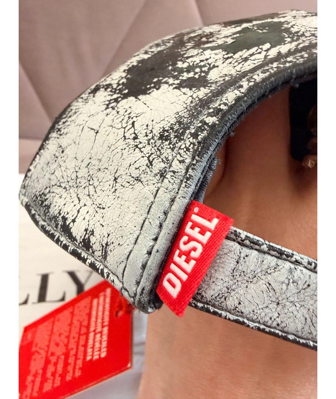 DIESEL Черная кожаная кепка/бейсболка, фото 4