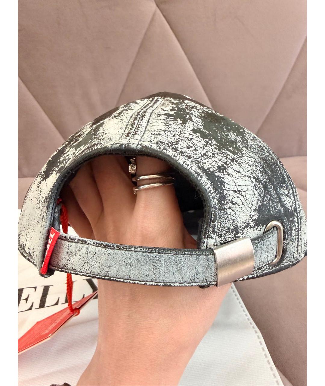 DIESEL Черная кожаная кепка/бейсболка, фото 8