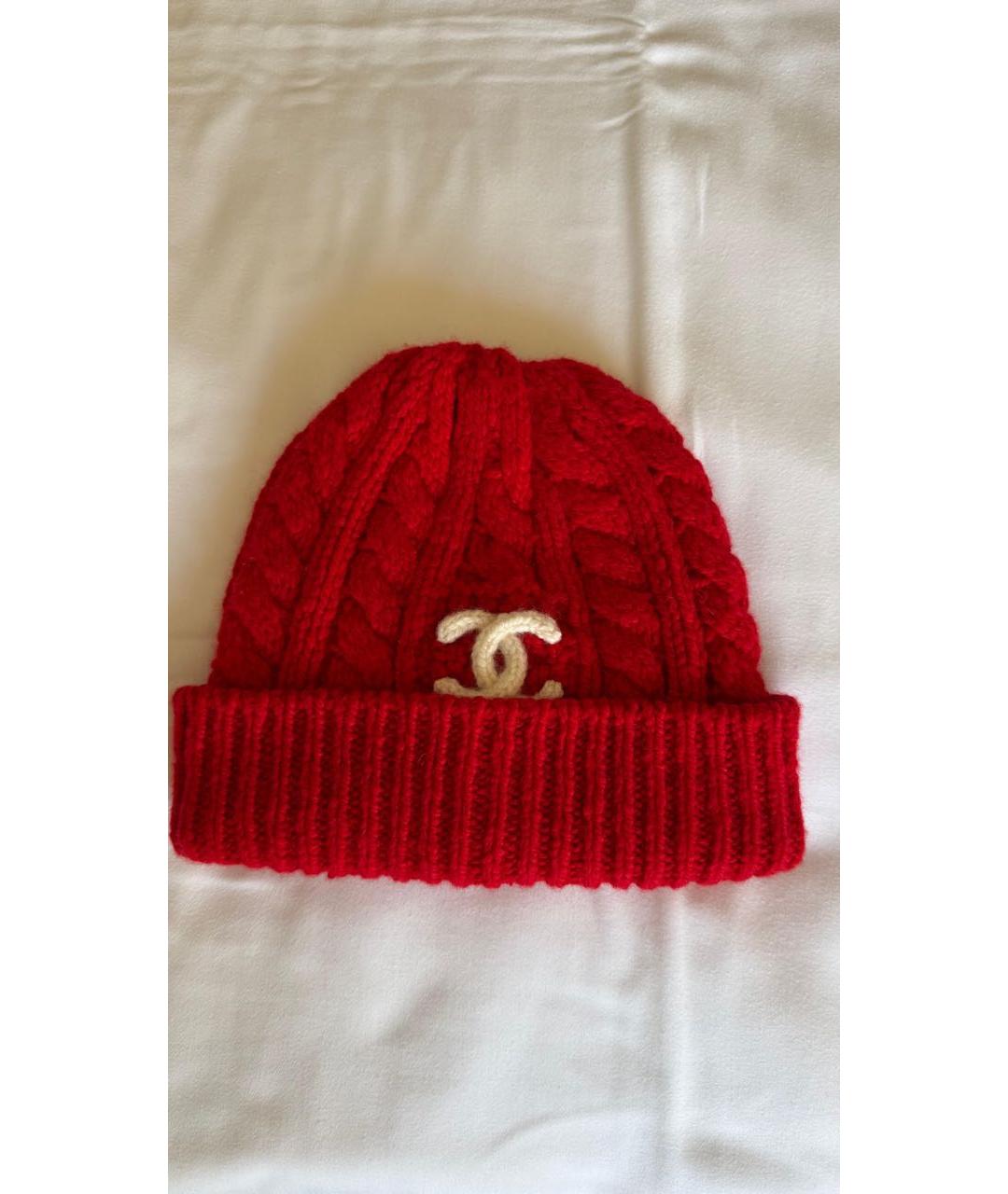 CHANEL Красная кашемировая шапка, фото 3