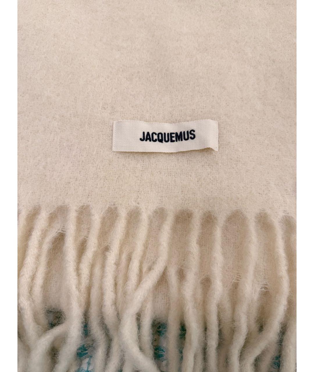 JACQUEMUS Бежевый шерстяной шарф, фото 8
