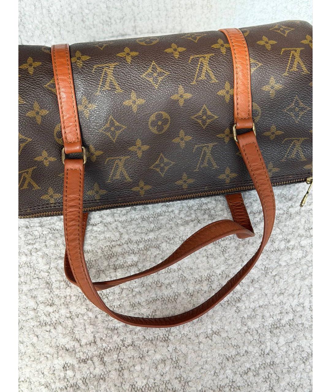 LOUIS VUITTON Коричневая сумка с короткими ручками из канвы, фото 5