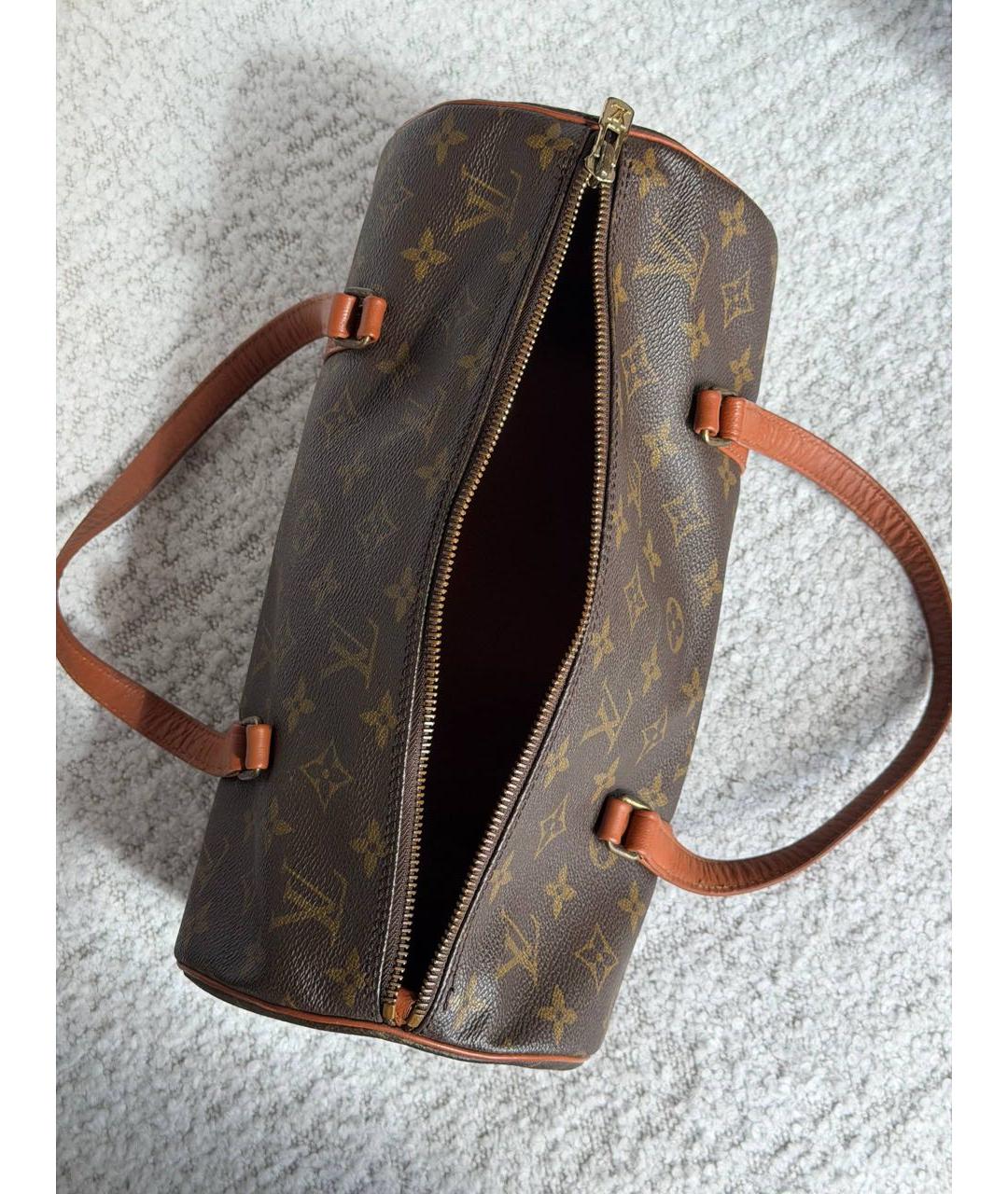 LOUIS VUITTON Коричневая сумка с короткими ручками из канвы, фото 3