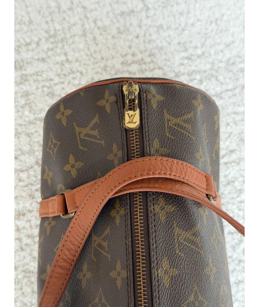 LOUIS VUITTON Коричневая сумка с короткими ручками из канвы, фото 4