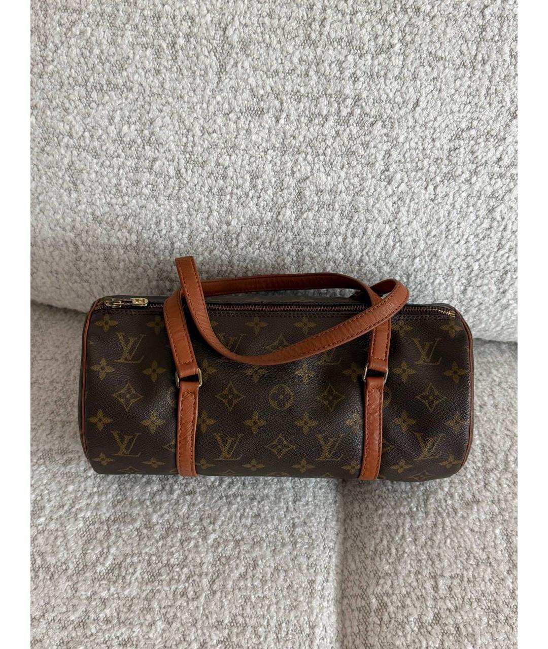 LOUIS VUITTON Коричневая сумка с короткими ручками из канвы, фото 8
