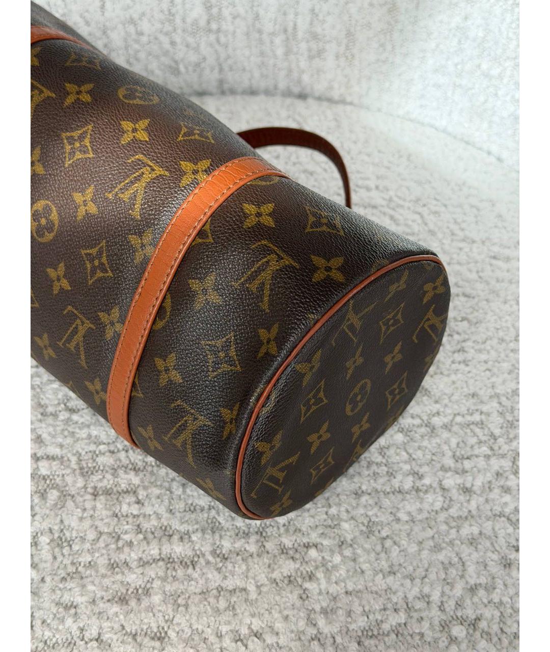 LOUIS VUITTON Коричневая сумка с короткими ручками из канвы, фото 6