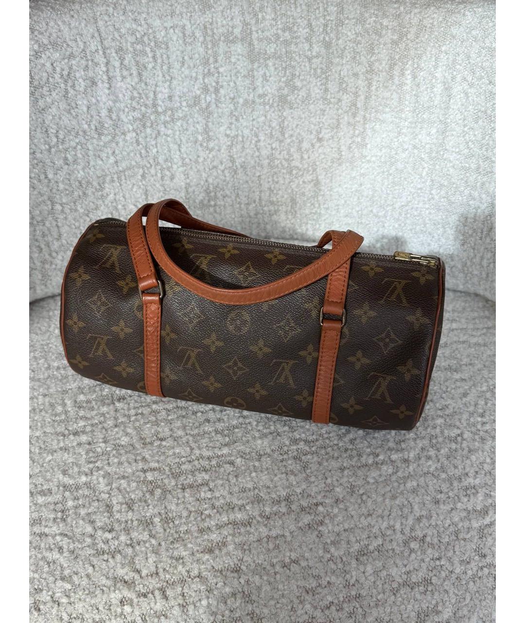 LOUIS VUITTON Коричневая сумка с короткими ручками из канвы, фото 2