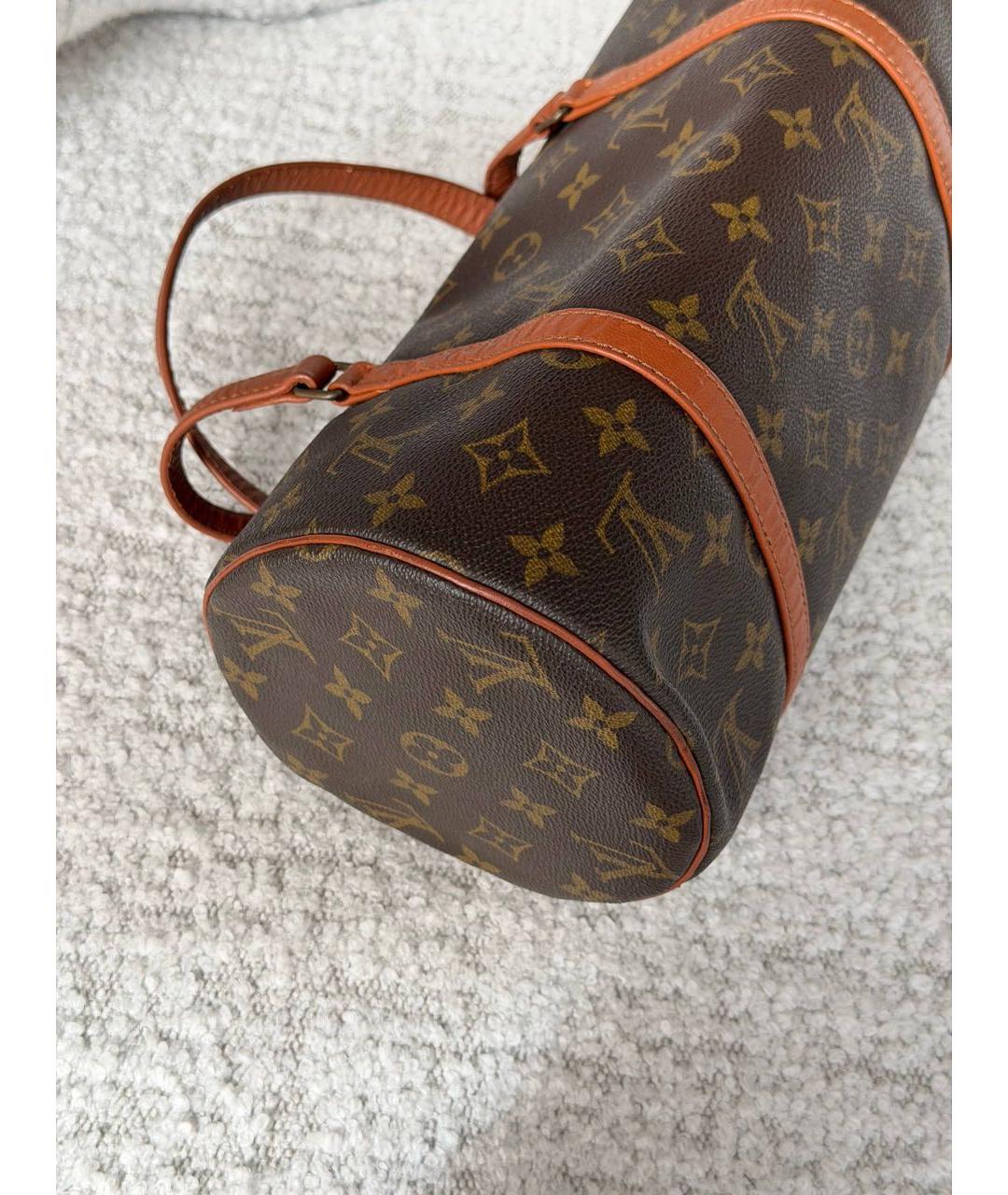 LOUIS VUITTON Коричневая сумка с короткими ручками из канвы, фото 7