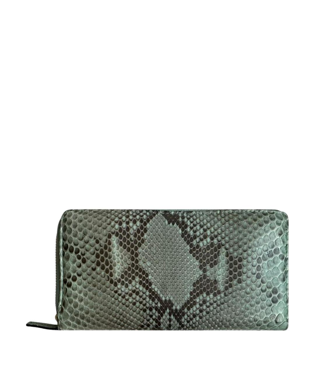 GUCCI Бирюзовый кошелек из кожи питона, фото 1