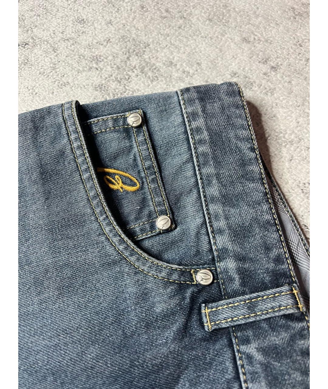 BRIONI Синие хлопковые джинсы скинни, фото 3