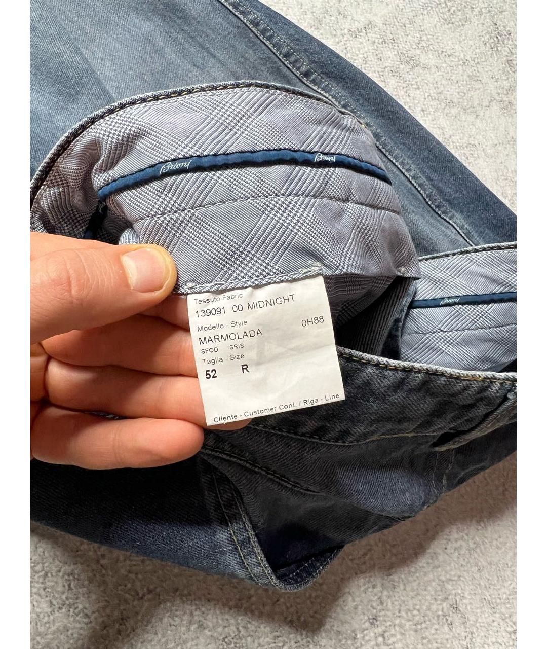 BRIONI Синие хлопковые джинсы скинни, фото 7