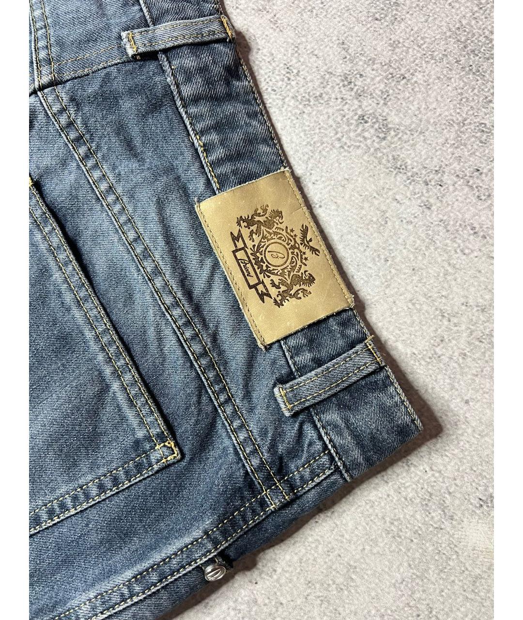 BRIONI Синие хлопковые джинсы скинни, фото 6