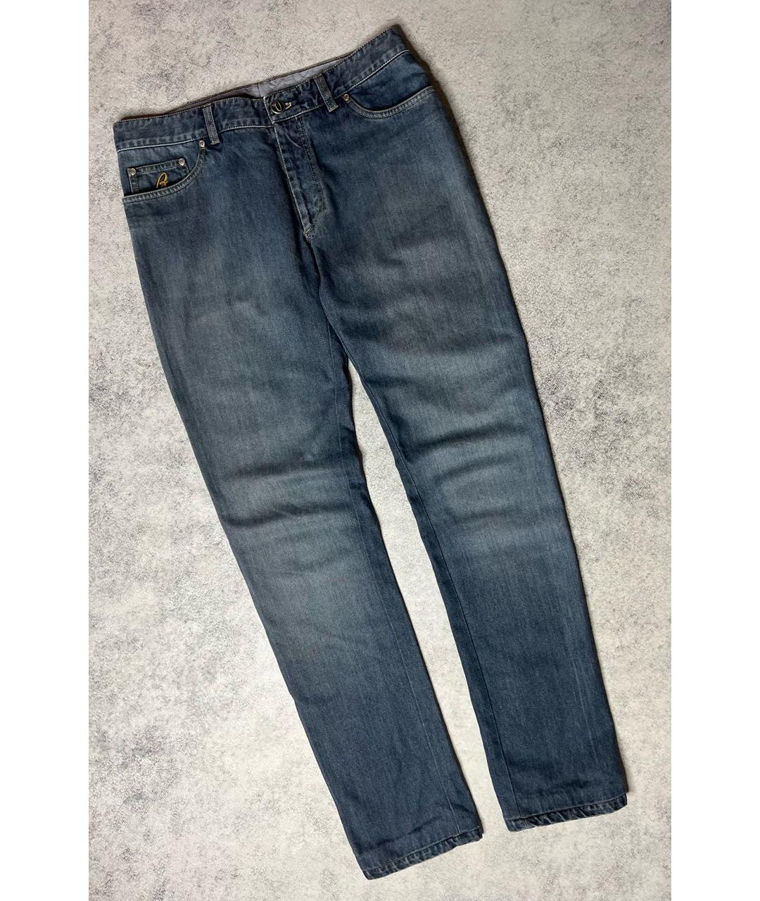 BRIONI Синие хлопковые джинсы скинни, фото 9