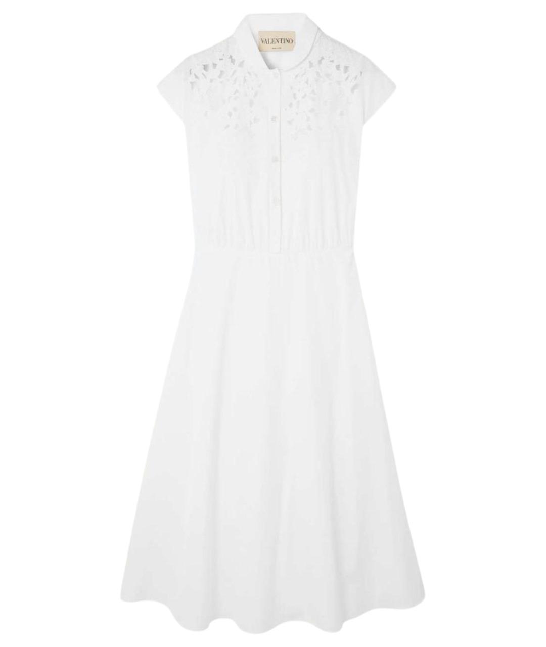 VALENTINO Белое хлопковое повседневное платье, фото 1