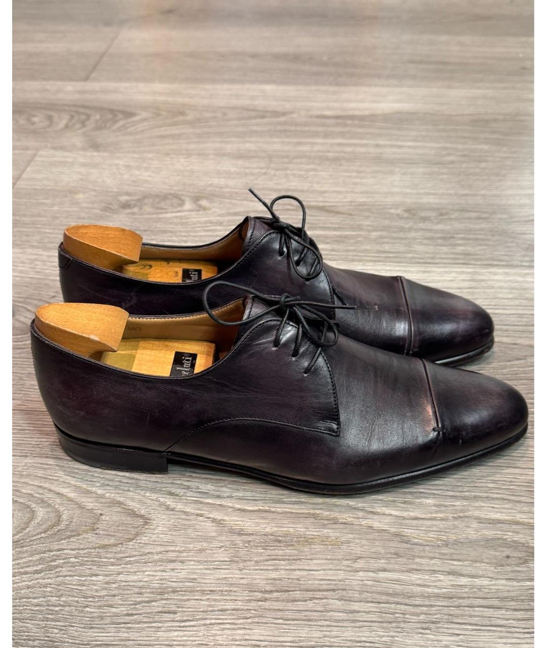 BERLUTI Антрацитовые кожаные туфли, фото 6