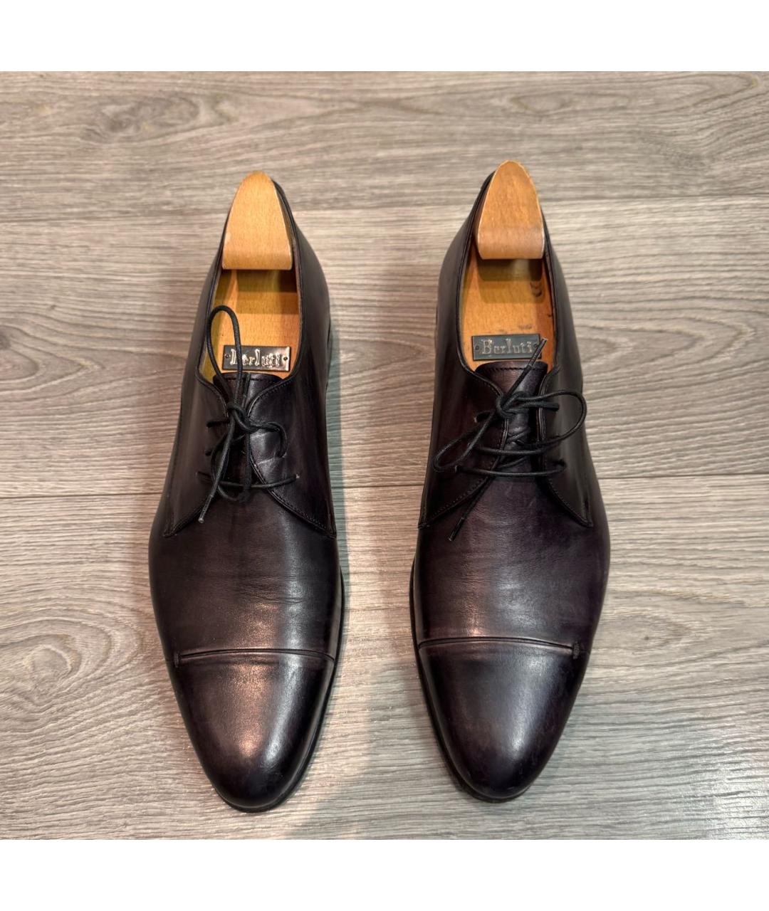 BERLUTI Антрацитовые кожаные туфли, фото 3