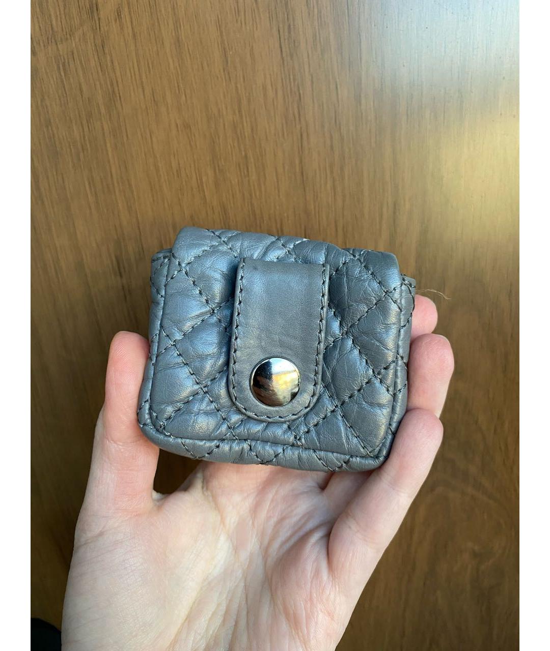 CHANEL Антрацитовый кожаный кошелек, фото 2