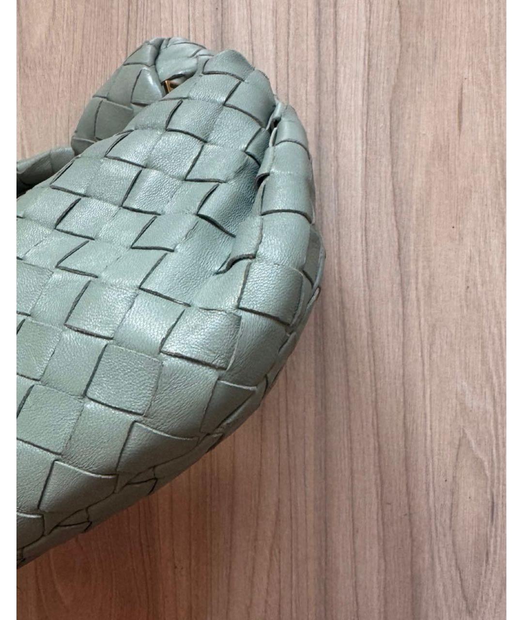 BOTTEGA VENETA Зеленая кожаная сумка с короткими ручками, фото 3