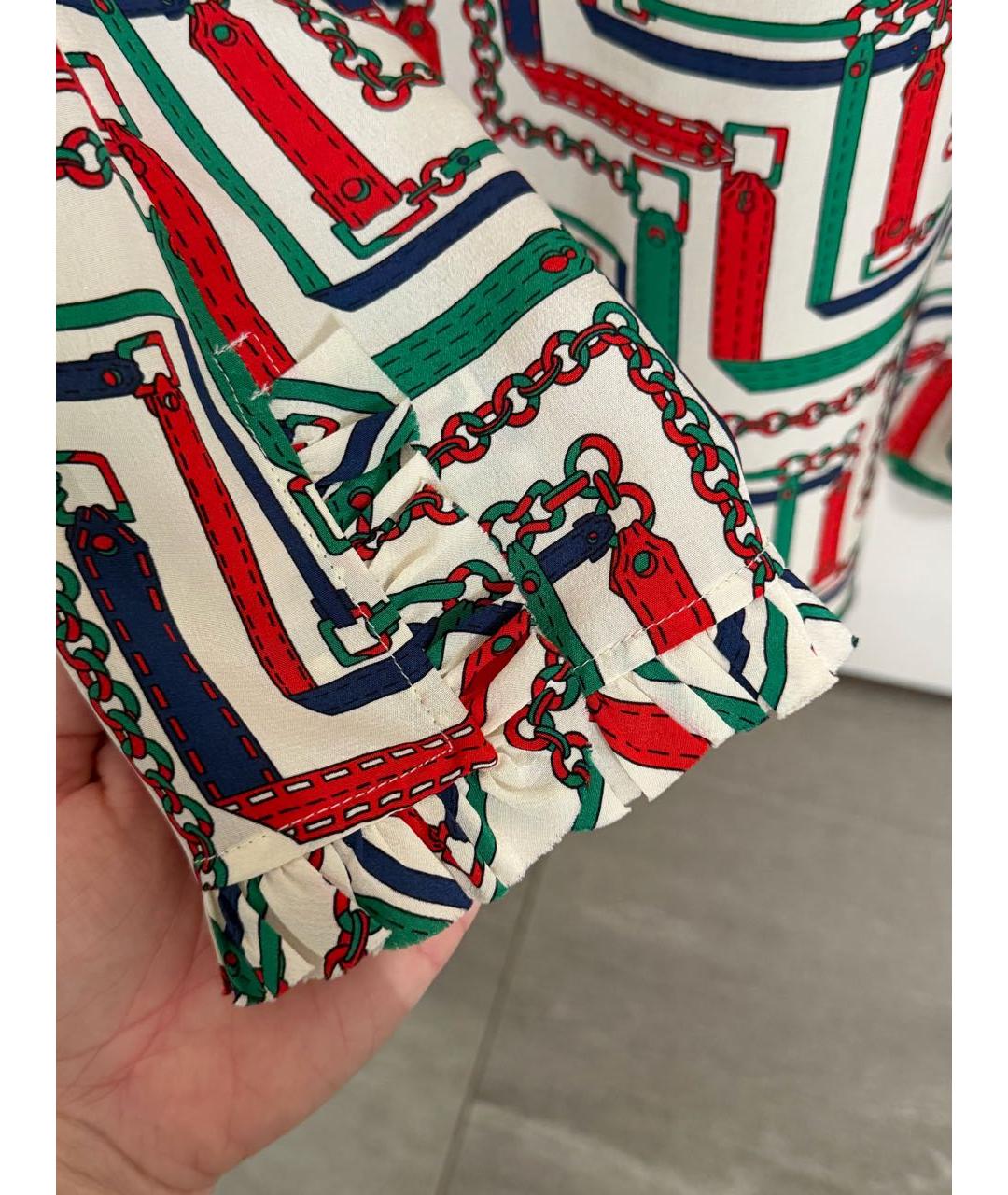 GUCCI Мульти шелковая блузы, фото 6
