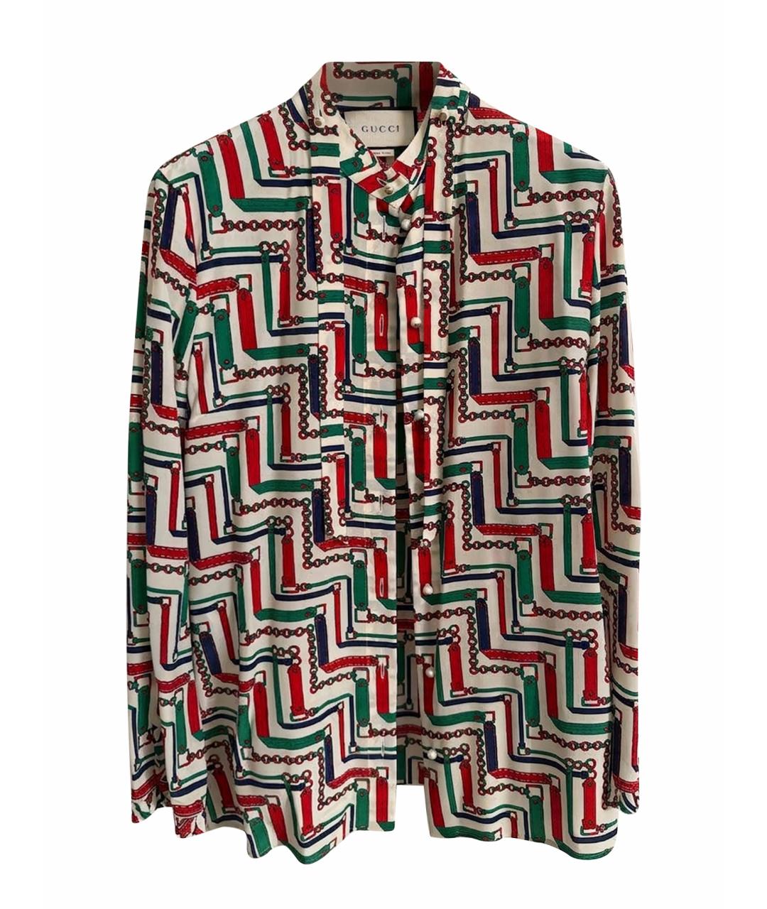 GUCCI Мульти шелковая блузы, фото 1