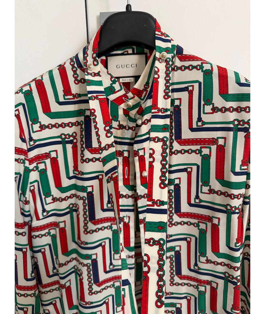 GUCCI Мульти шелковая блузы, фото 4