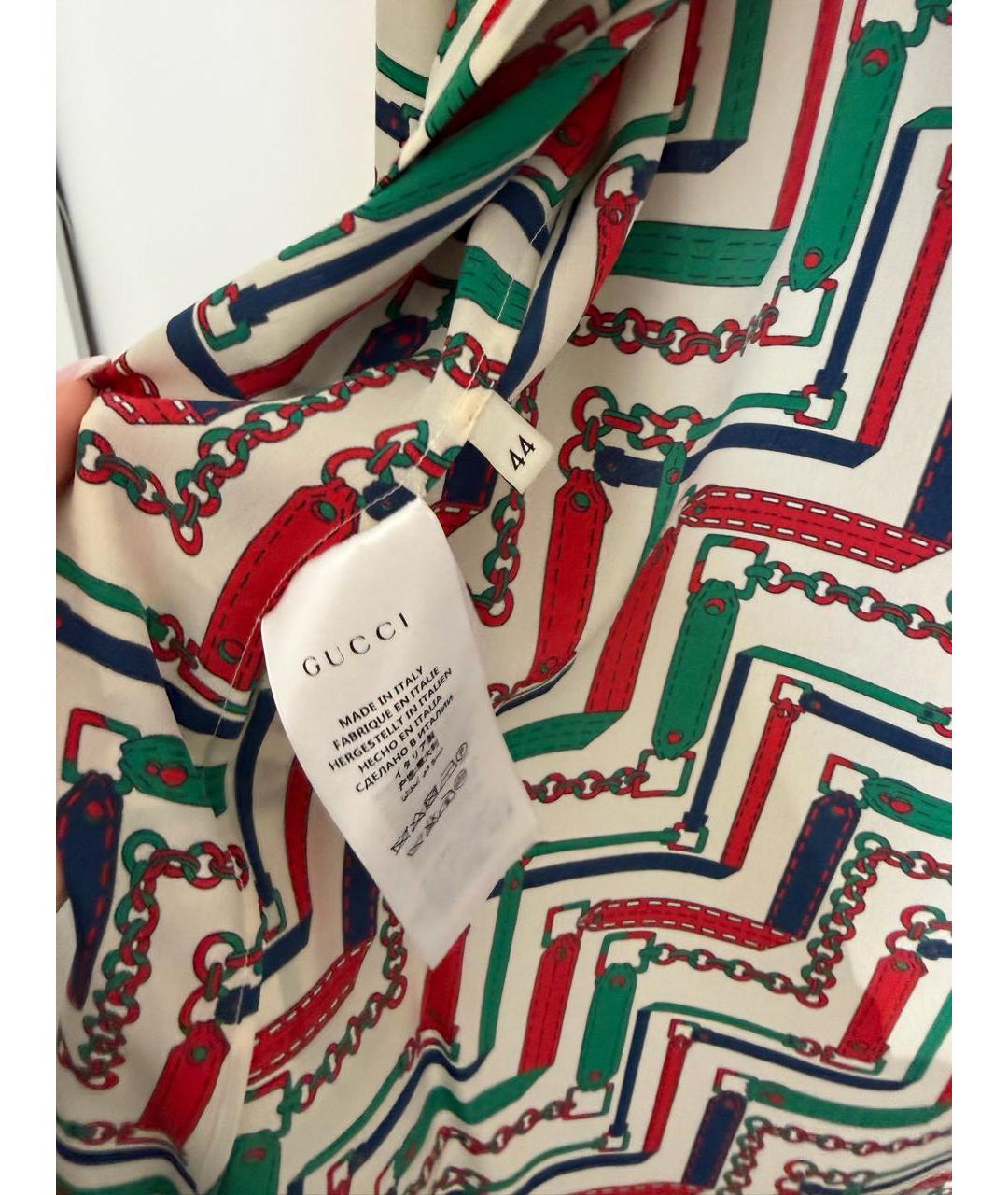 GUCCI Мульти шелковая блузы, фото 3