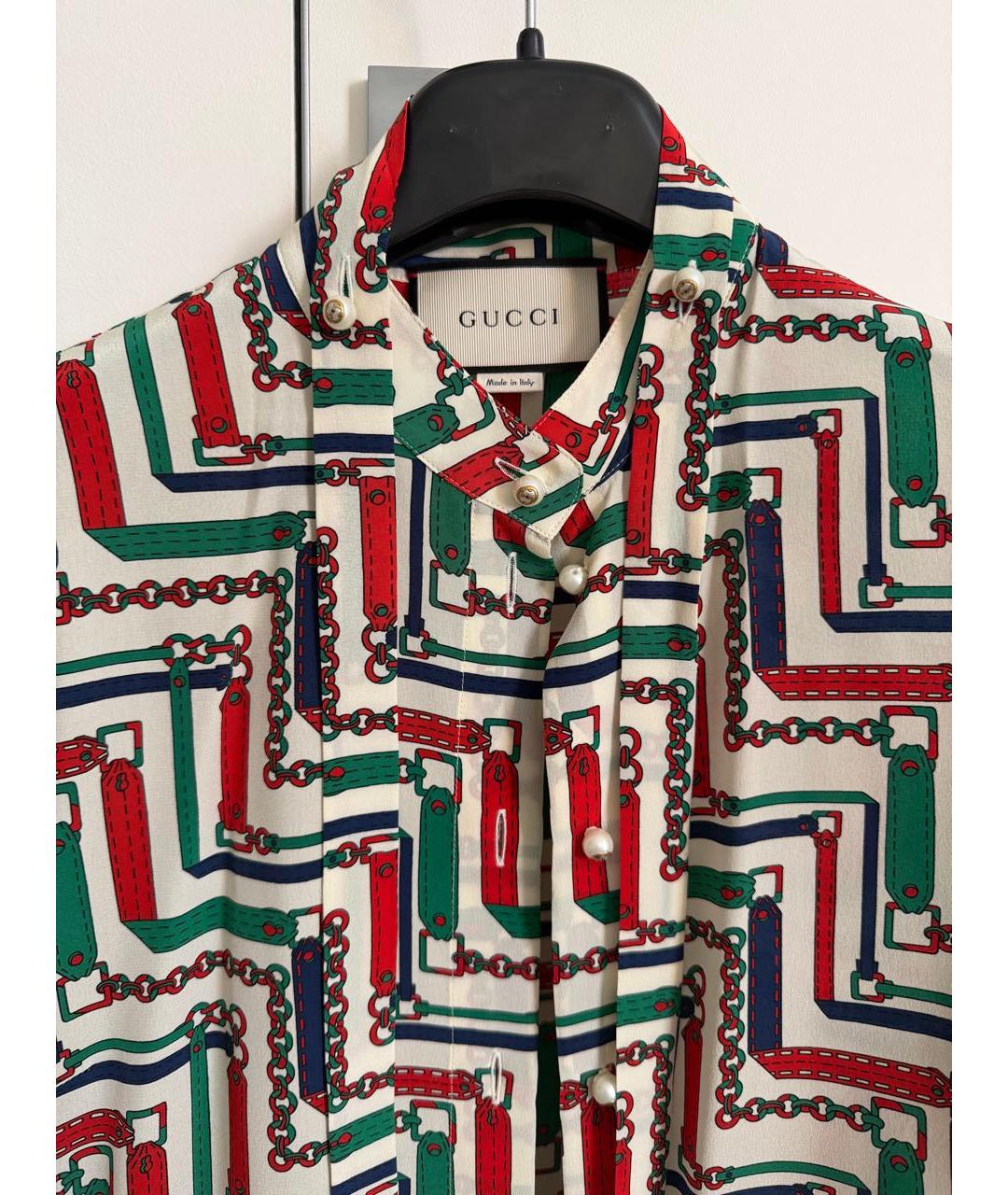 GUCCI Мульти шелковая блузы, фото 2
