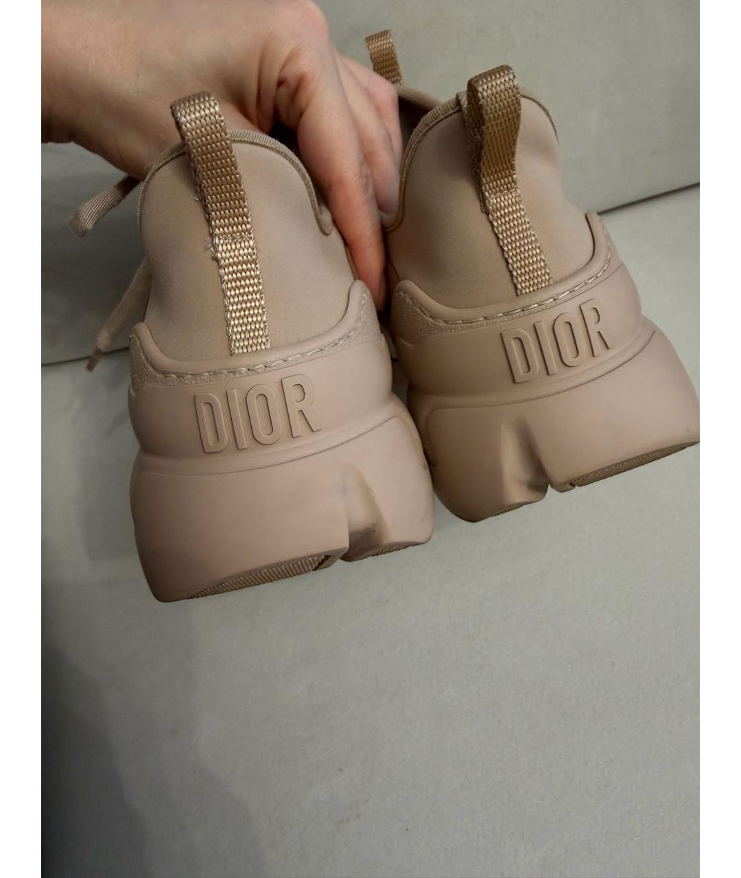CHRISTIAN DIOR Бежевые кожаные кроссовки, фото 4