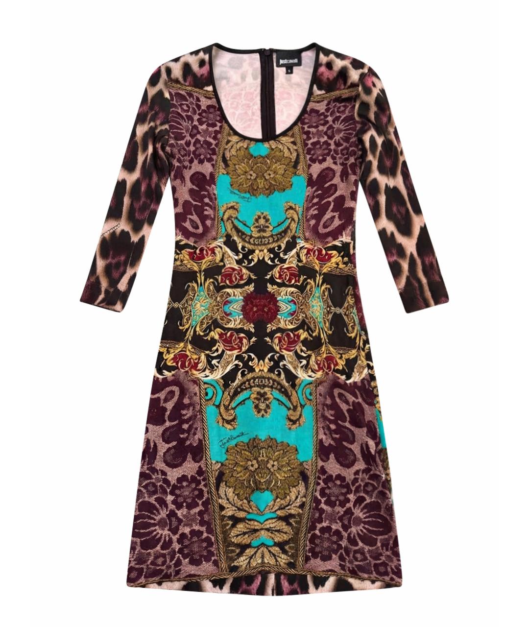 JUST CAVALLI Мульти вискозное повседневное платье, фото 1
