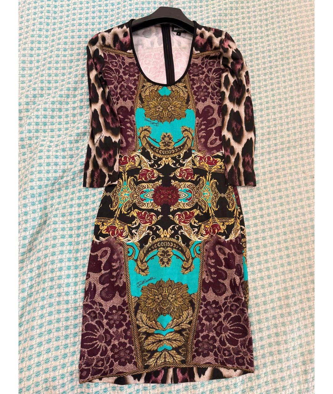 JUST CAVALLI Мульти вискозное повседневное платье, фото 9