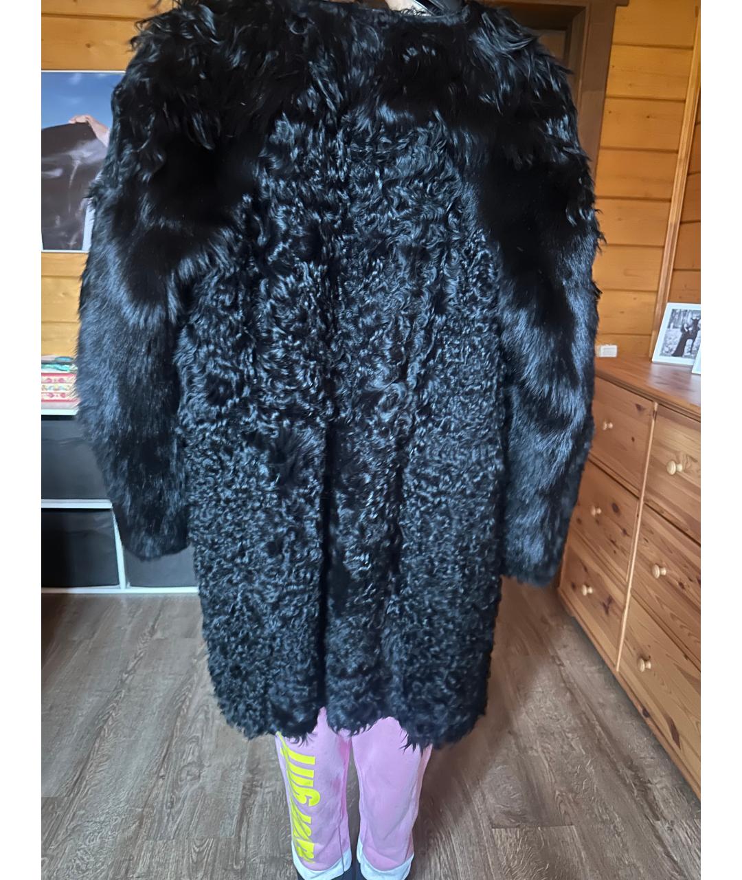 MIU MIU Черная меховая шуба, фото 2
