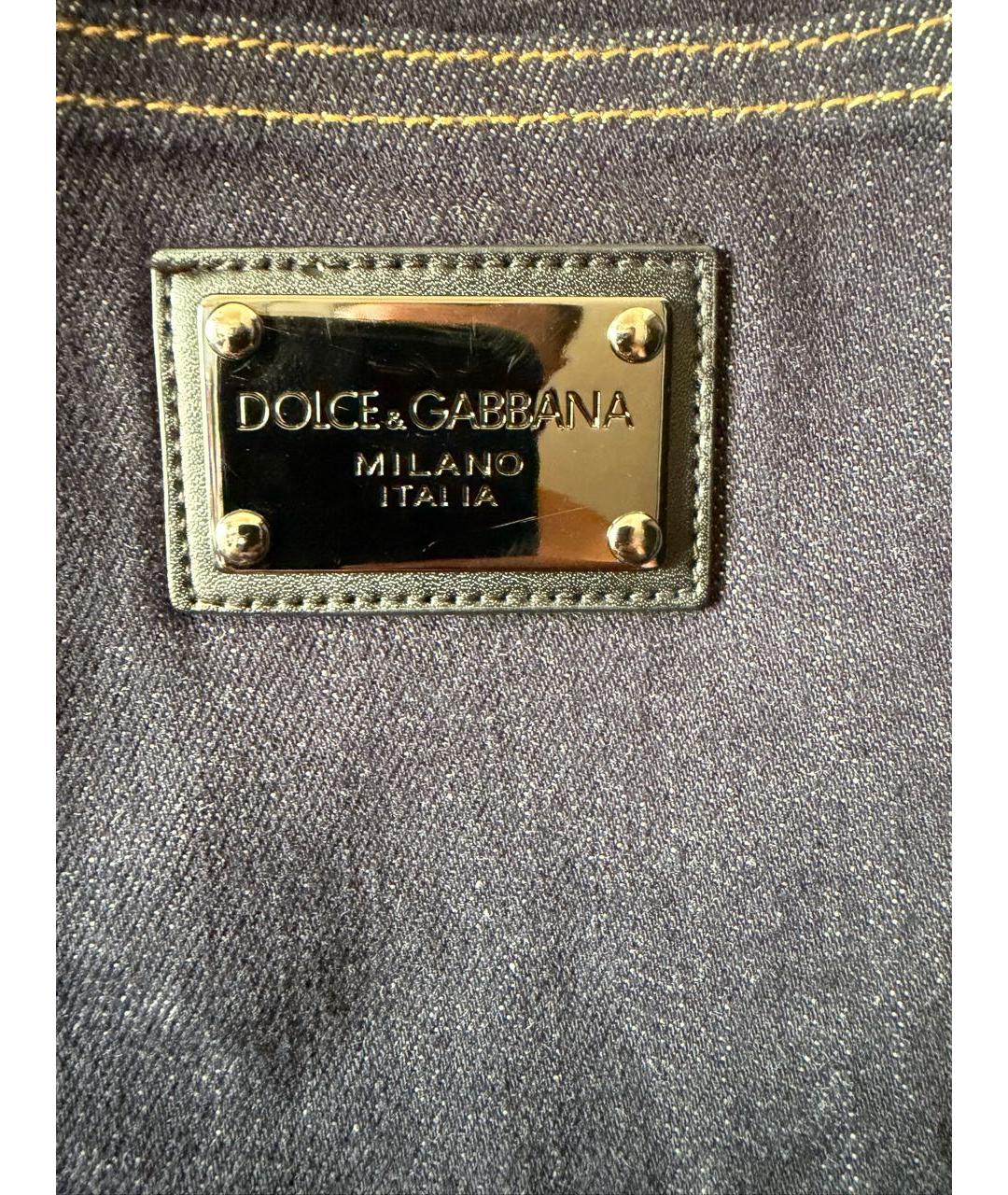 DOLCE&GABBANA Темно-синие хлопко-эластановые джинсы скинни, фото 7