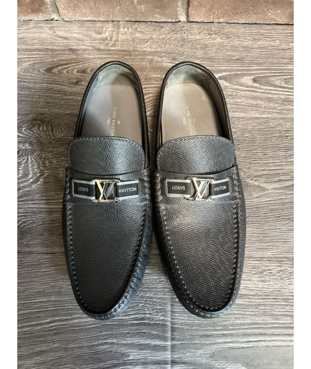 LOUIS VUITTON Черные кожаные мокасины, фото 2