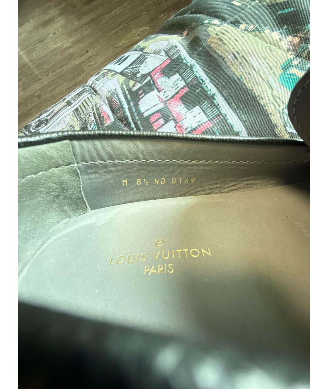 LOUIS VUITTON Черные кожаные мокасины, фото 6