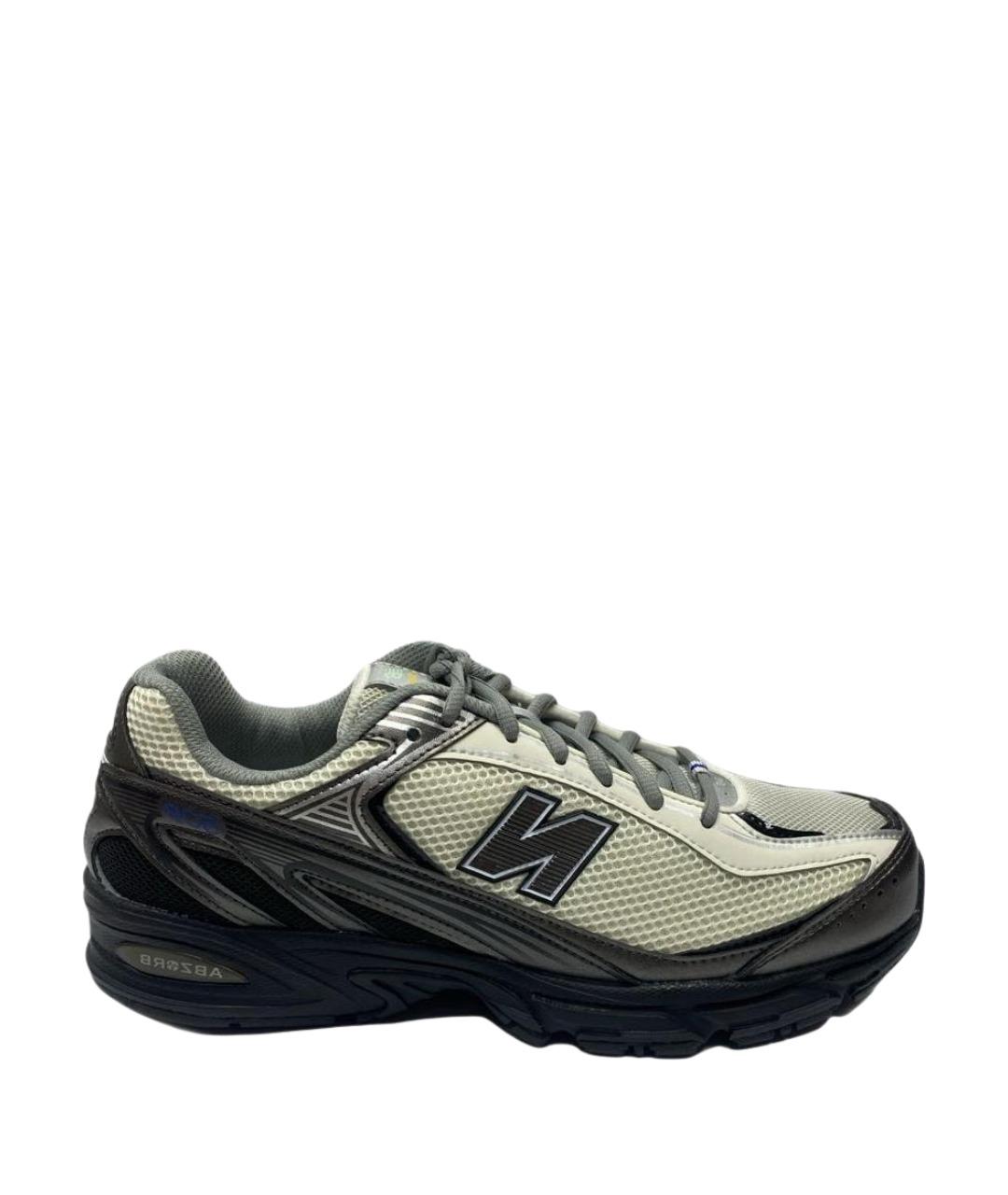NEW BALANCE Серые кожаные низкие кроссовки / кеды, фото 1