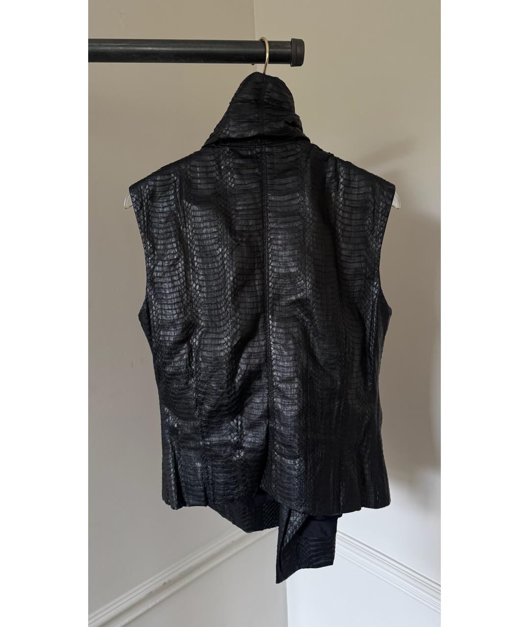 RICK OWENS Черный жилет из кожи питона, фото 3