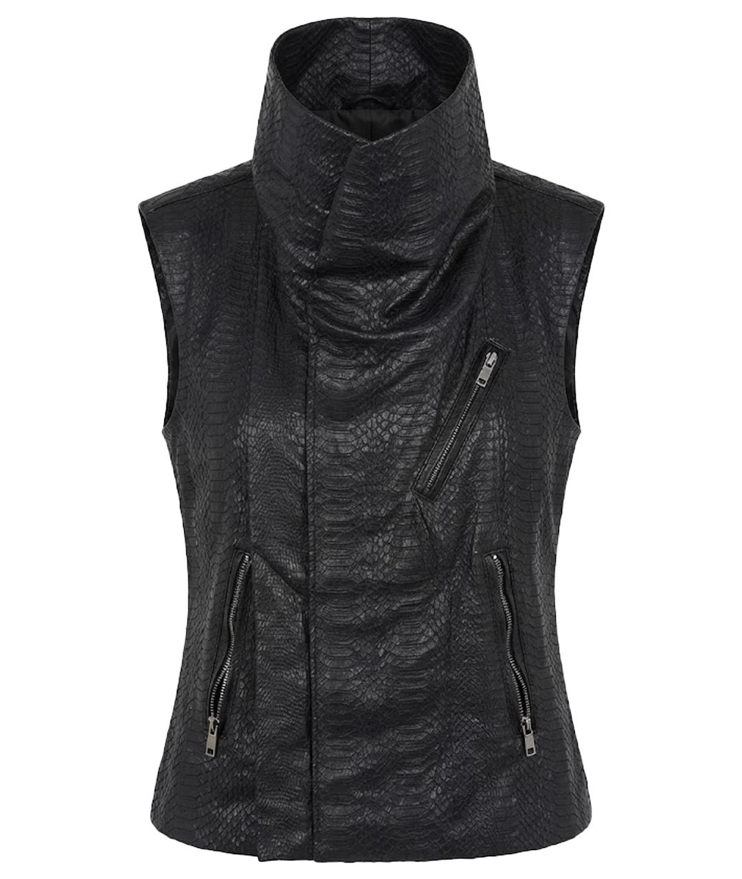 RICK OWENS Черный жилет из кожи питона, фото 1