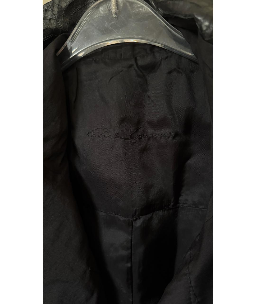 RICK OWENS Черный жилет из кожи питона, фото 4
