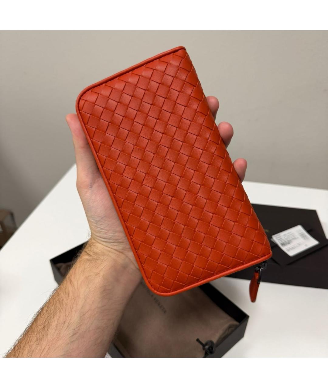 BOTTEGA VENETA Оранжевый кошелек, фото 4