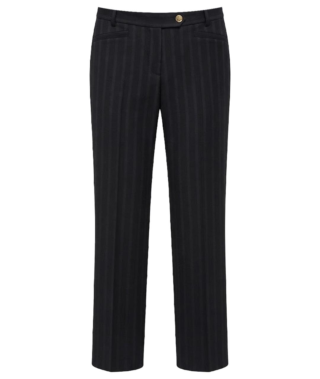 DOLCE&GABBANA Черные шерстяные прямые брюки, фото 1