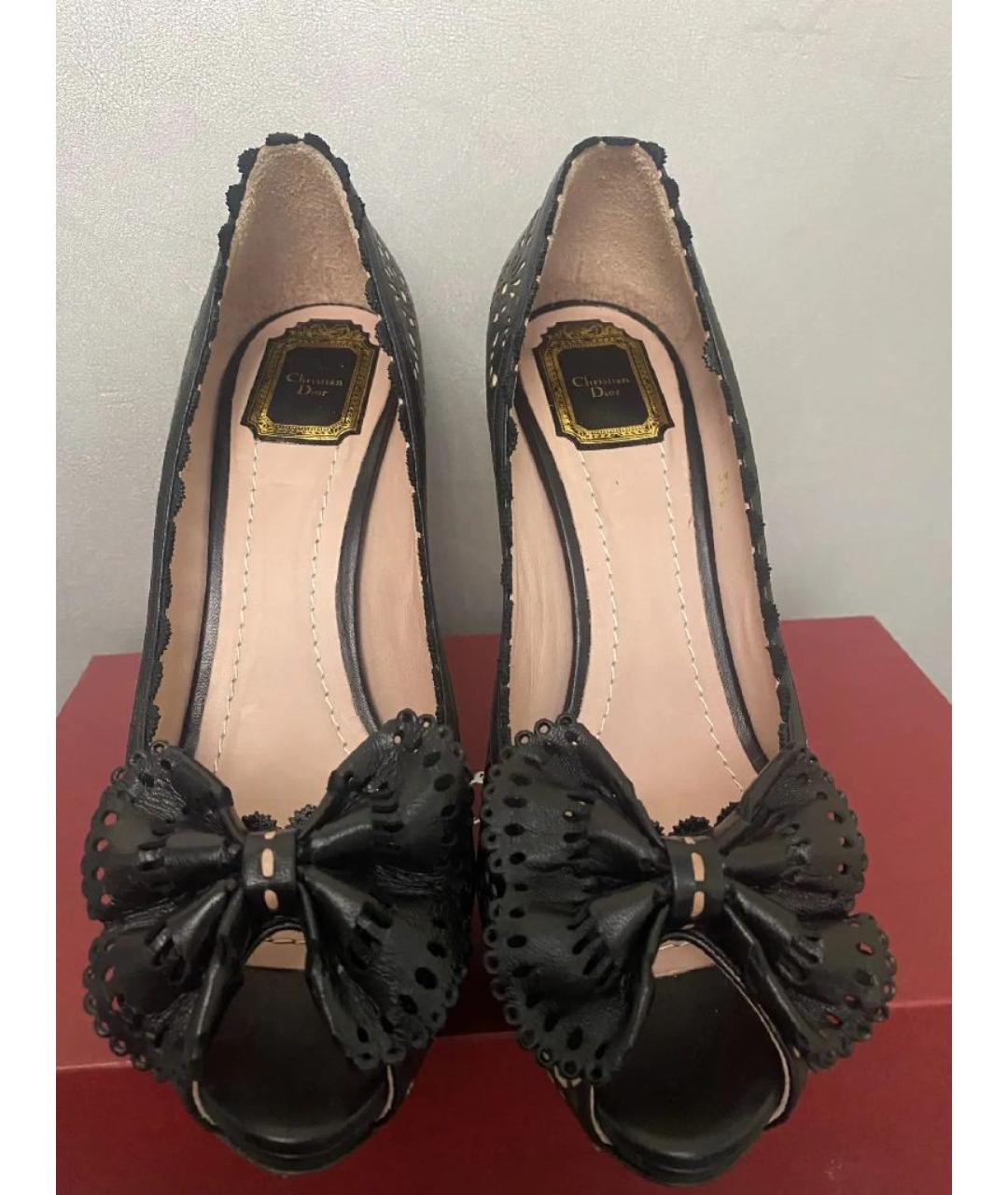 CHRISTIAN DIOR Черные кожаные туфли, фото 2