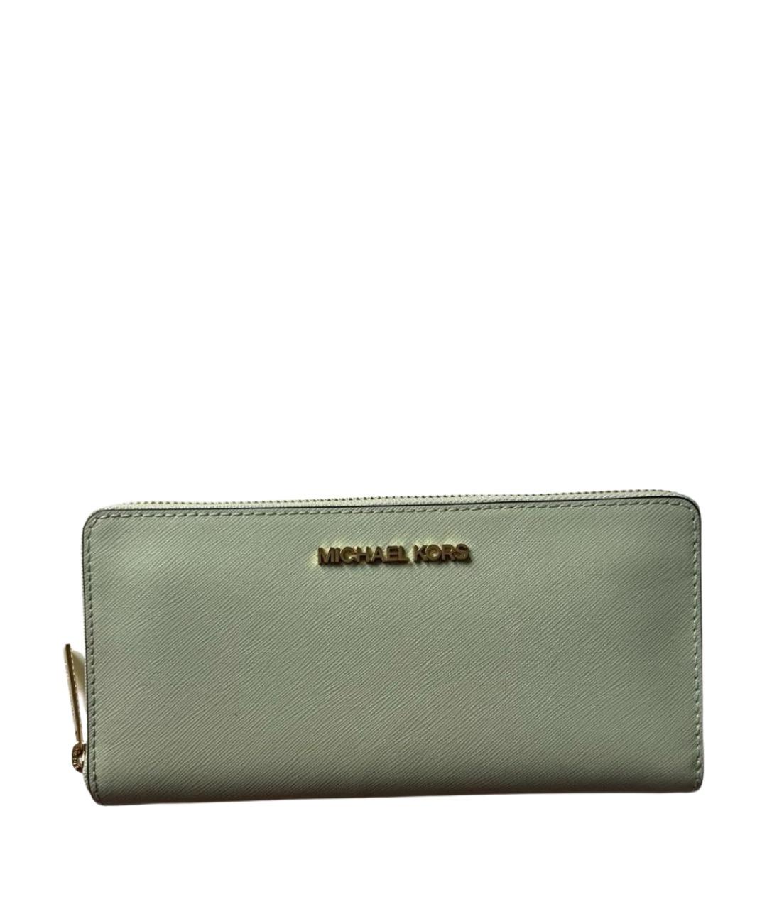 MICHAEL KORS Зеленый кожаный кошелек, фото 1