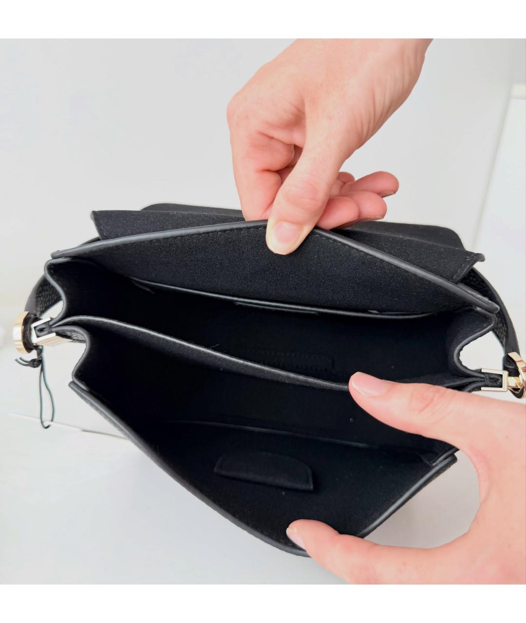 FURLA Черная кожаная сумка через плечо, фото 4